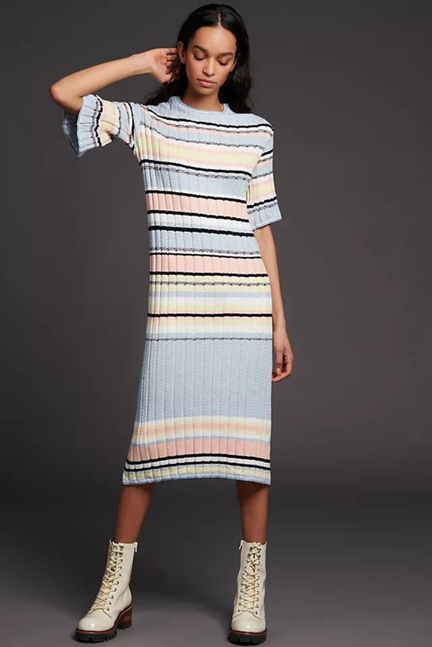 New Anthropologie MAEVE Roberta Maxi Sweater Dress $148 MEDIUM PETITE MP (LP)